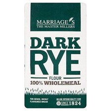 Marriage's Dark Rye Flour 1kg Pack of 2 Baking Bread Cakes
