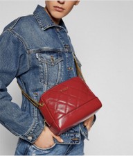 DKNY Sofia Double Chain Red Leather Crossbody bag/shoulder /handbag VGC