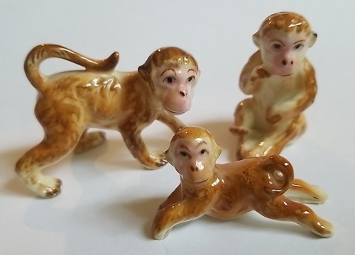 Vintage bone china monkey - bone,