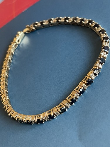 Diamond sapphire bracelet - sapphire, in