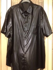 MENS WET LOOK /LEATHER LOOK SHIRT. 46/48”  Gay/Fetish/Rocker Int.