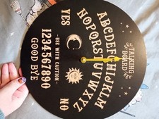 Ouija Board Clock Black And Off White Halloween Homeware