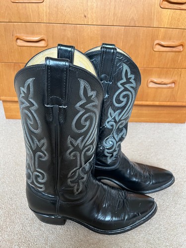 Vintage justin black leather - justin,