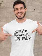 Dog Lover T-shirt, My Therapist has Paws Whelp Love Doggy Pet Slogan Xmas Gift