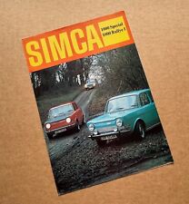 1972 Simca 1000 Special / Simca 1000 Rallye 1 Brochure