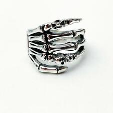 NEW SKELETON CLAWS HANDS SKULL RING STERLING SILVER 925 RING BIKER GOTHIC #041