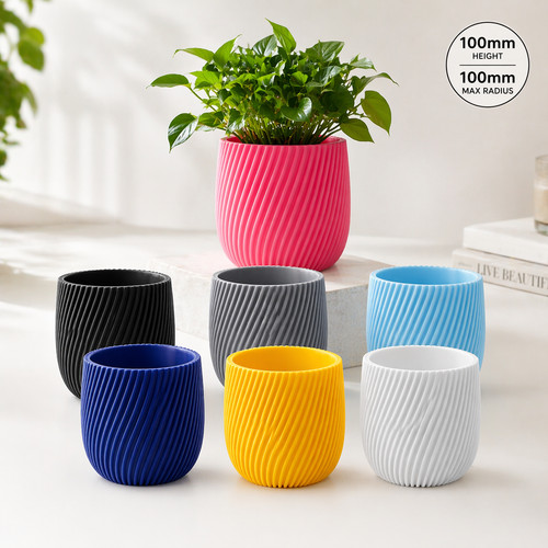 Modern ribbed planter vase - ribbed,