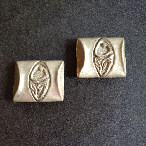 Art deco pewter - pewter, buckles