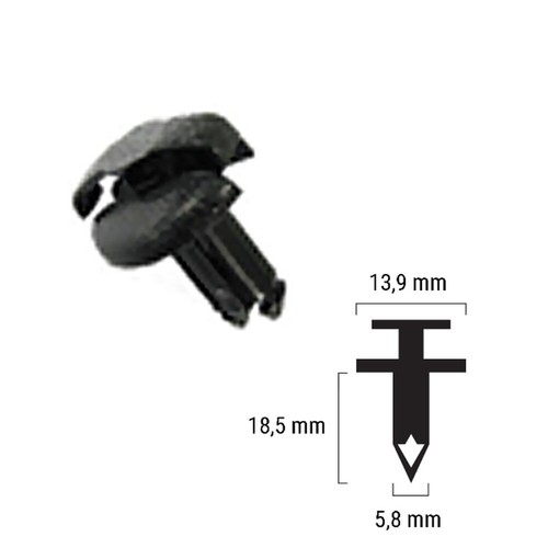 Plastic rivets x 13 9 - x, 13.9