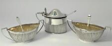Antique hallmarked Sterling Silver Cruet Set (2 Cellars & Mustard Pot)– 1902 (1)