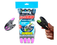 Minky Jumbo Pegs X 12 Softgrip Sure Grip All Weather Clothes Laundry Clips 7cm
