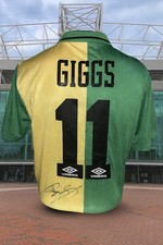 Signed Ryan Giggs Manchester United Newton Heath Third Shirt Wales