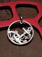 Anchor Steering Wheel Pirate Sailor Cut Out Coin Handmade Unique