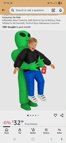 Kids green inflatable alien - green,