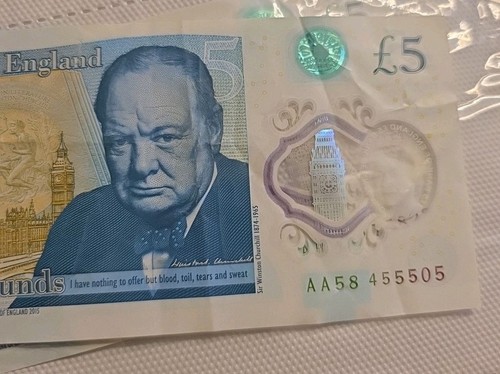Five pound note - five,
