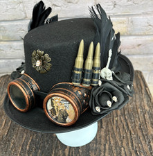 Black Gothic Goth Top Hat