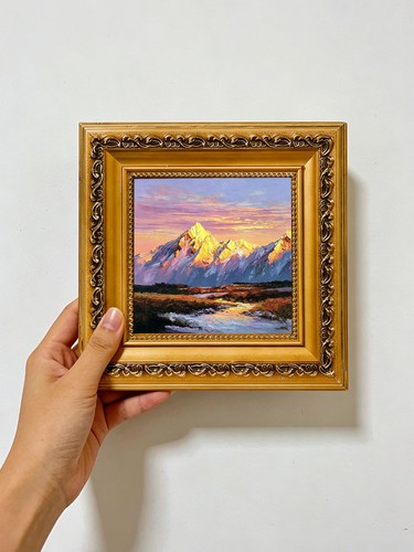 Golden snow mountain - snow,