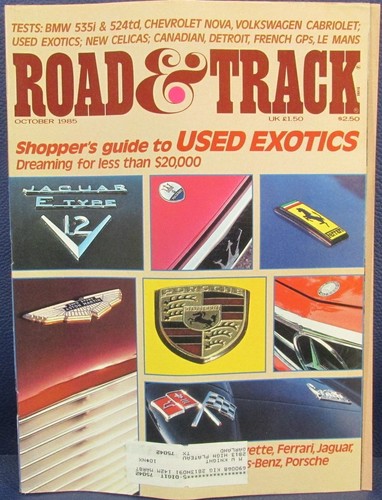 Road track magazine oct 1985 - road, &