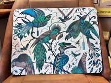 Emma Shipley Large Placemat Audubon Birds Teal Blue Green Home Decor