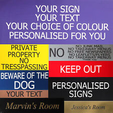Plaques & Signs Engraved Any Text Various Sizes - Ideal for indoor / outdoor use