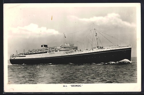Postcard passenger ship v - ship, m.v