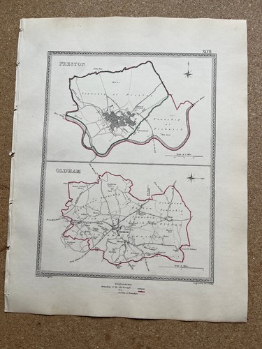 1835 antique town maps - 1835,