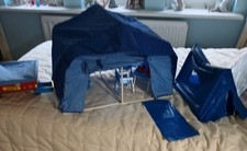 Vintage Sindy Tent, Trailer, Deck Chairs Table Camping Equip + 2nd tent &sleepba