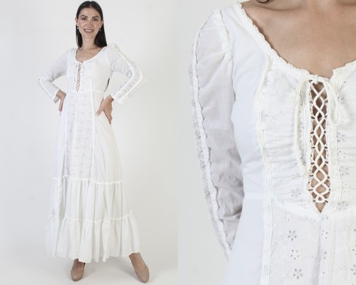 Vtg 70s white gunne - gunne, sax