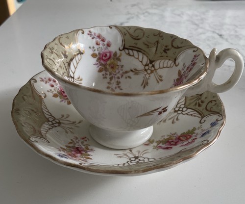 Porcelain floral gilt tea - 10,