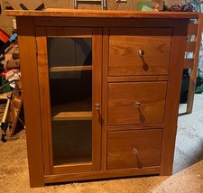 Solid Wood Sideboard / Display Case - light oak effect - USED