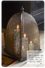 Large LOMBOK Moroccan Style Pierced Iron Lantern Candle Holder | 51.5cm | Domed