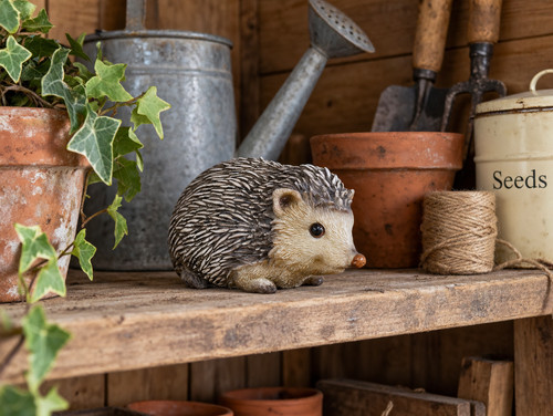 Hedgehog garden ornament resin - hedgehog,