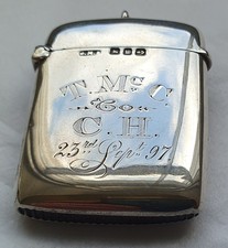 Fine Solid Silver Vesta Case