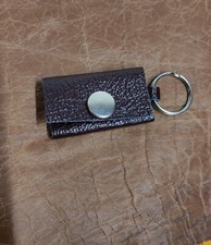 HAND MADE Leather £1 Coin / Token Holder Key Ring  Pound Pouch/Wallet