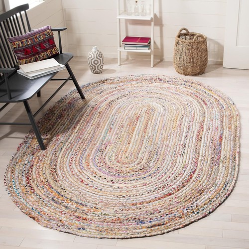 Oval rug jute cotton - rug,