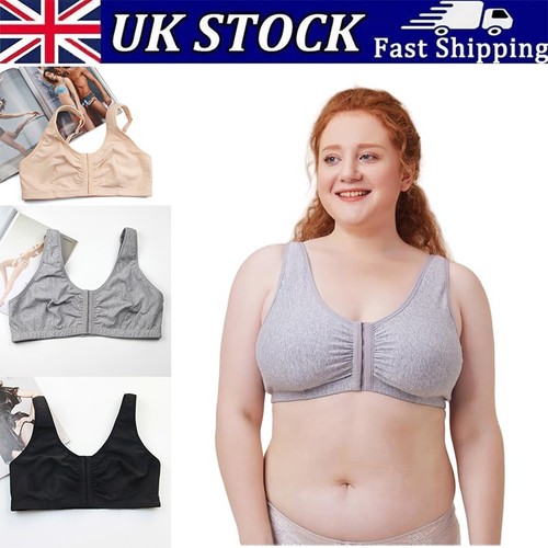 Front fastening bra - fastening, cotton