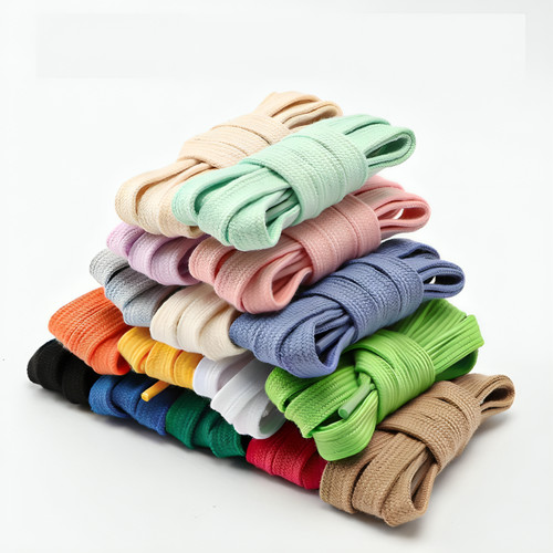 Flat cotton shoelaces 160cm - cotton, 80-160cm
