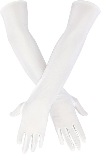 Long satin gloves evening - long,
