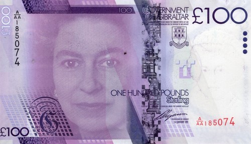 Gibraltar 100 pounds 2011 - pounds,