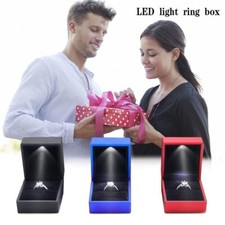 Led light engagement ring box - led,