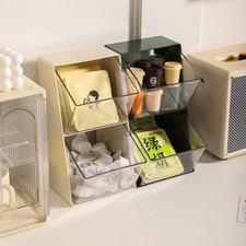 Tea Bag Chest Organizer Storage Box 2 Drawers Coffee Capsules Sugar Container UK