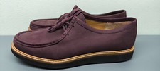 Clarks burgundy purple nubuck suede wallaby lace up shoes size 5.5 NEW