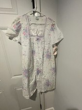 Vintage Women’s Floral Lace Trim Movie Star Robe Nightgown NWT Size L NOS 60s