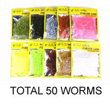 Fishing lures Soft Plastic Worms Drop Shot Perch Trout Chub Paddle Tail x 50