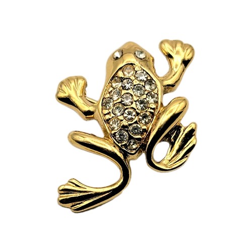 Trifari frog brooch - brooch, gold