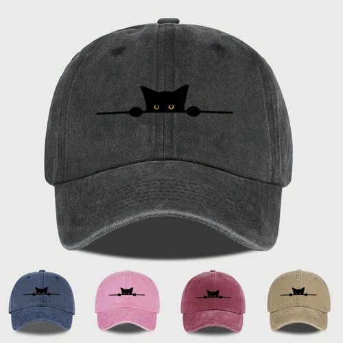 Retro washed cat print - retro,