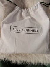 Lulu Guinness Black Glitter & Leather Lips "Cupid's Bow" Crossbody Bag