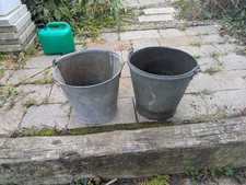 Vintage Galvanised Metal Bucket. Kindling Coal Storage Flower Pot Planter
