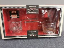 American Diner American Fries 2 Round Serving Fry Baskets / Pepper Salt Season