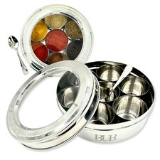 Masala Dabba 18.5cm Indian Spice Tin Stainless Steel Masala Dabba 7 pots